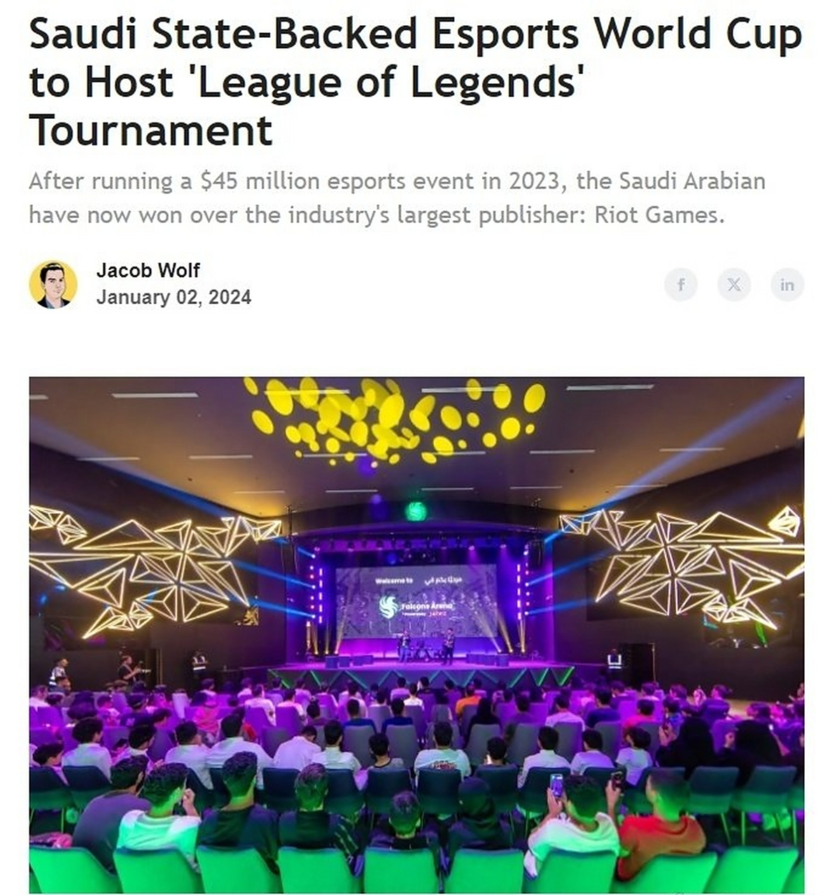 九游足球官网-沙特电竞世界杯奖金翻倍，总奖池达5000万美元